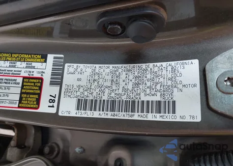 2013 Toyota Tacoma Base V6 z USA, uszkodzony, nr VIN 3TMLU4EN4DM118438